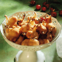 Gebackene Kirschen goldbraun fritiert