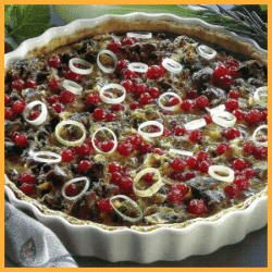 Hühnerleber-Pie mit Johannisbeeren und Broccoli-Quiche