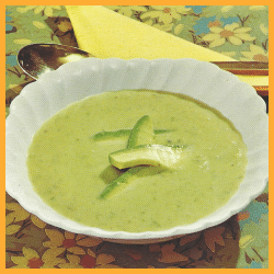 Avocadosuppe und Kräftige Hühnersuppe