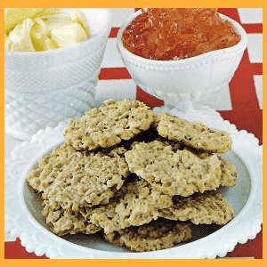 Gesunde Haferflocken Kekse und leckere Haferflockenplätzchen mit Marmelade