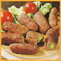 Lauch Rouladen und Kalbshacksteak der Feinschmecker