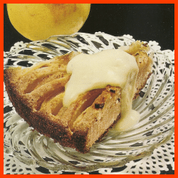 Apfelkuchen und Mandelbirnen oder Mandeläpfel